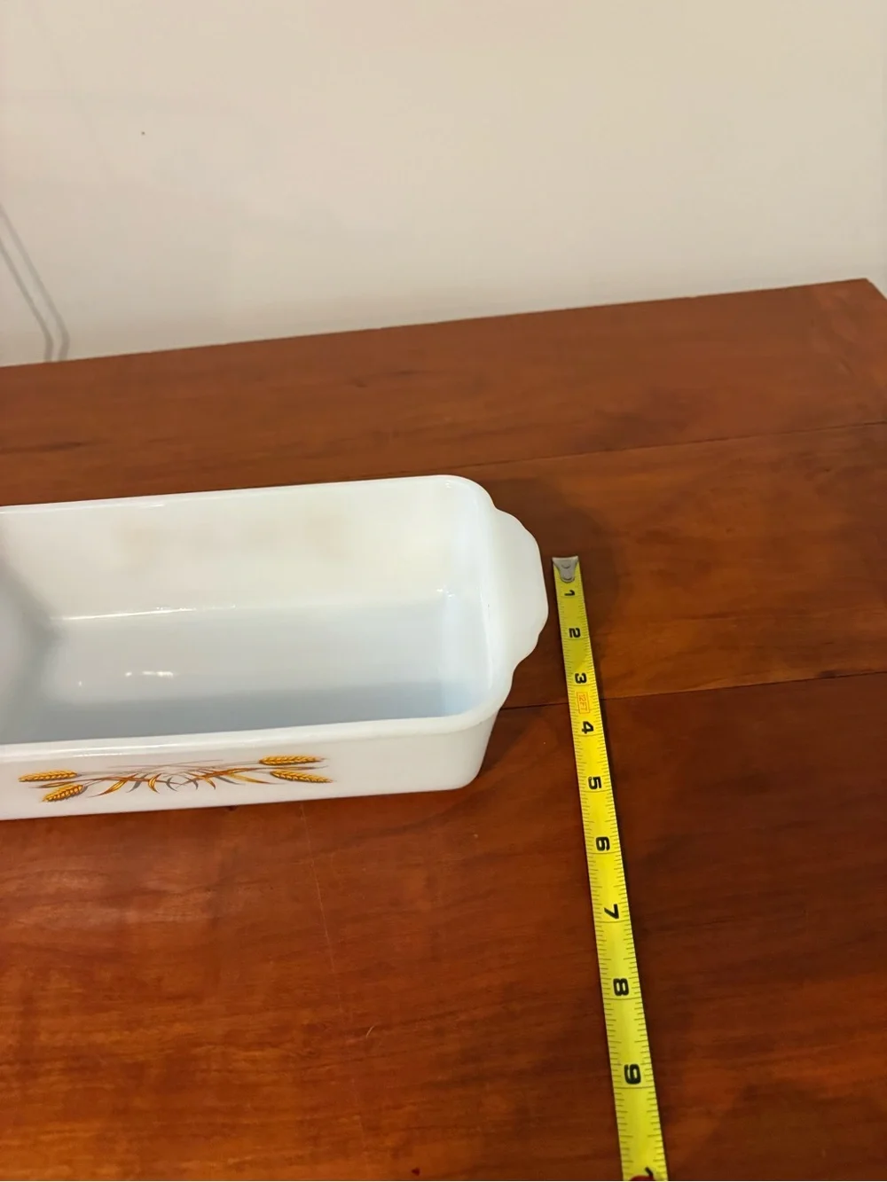 Fire-King Golden Wheat Vintage Milk Glass 10x7 Baking Dish USA